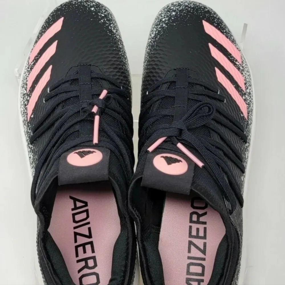 Adidas Adizero Grail Stick Baseball Cleats Black White Pink Mens Sz 13.5 New